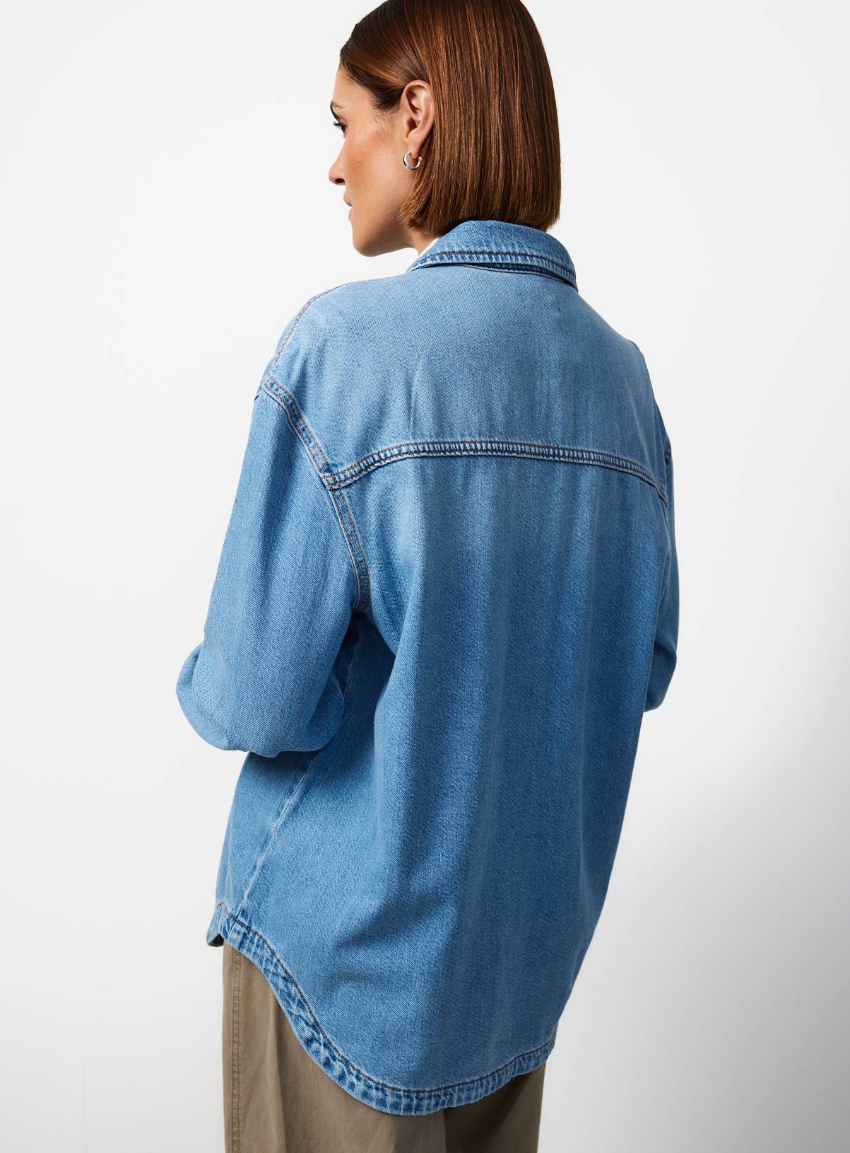 Mid Wash Denim Relaxed Shirt 20 - Image 4